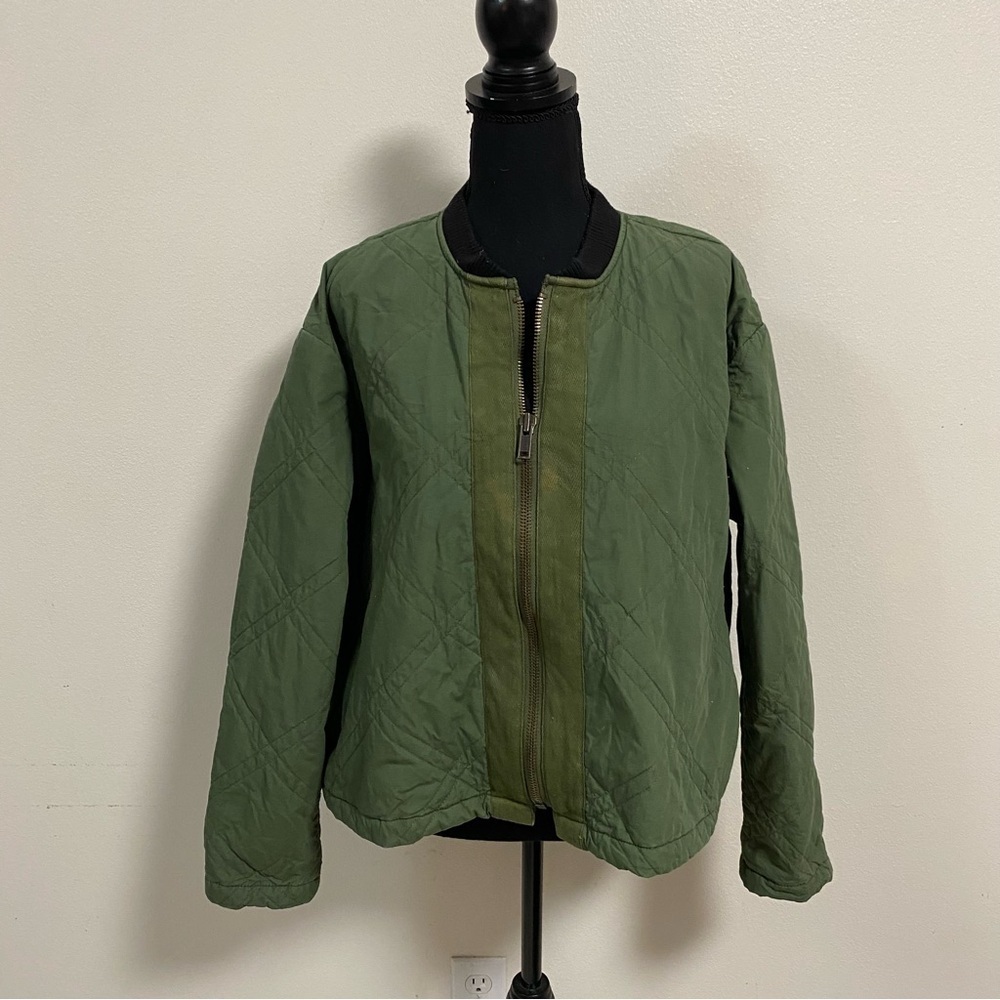 Free People jacket Women’s Size Small Green quilted military style jacket